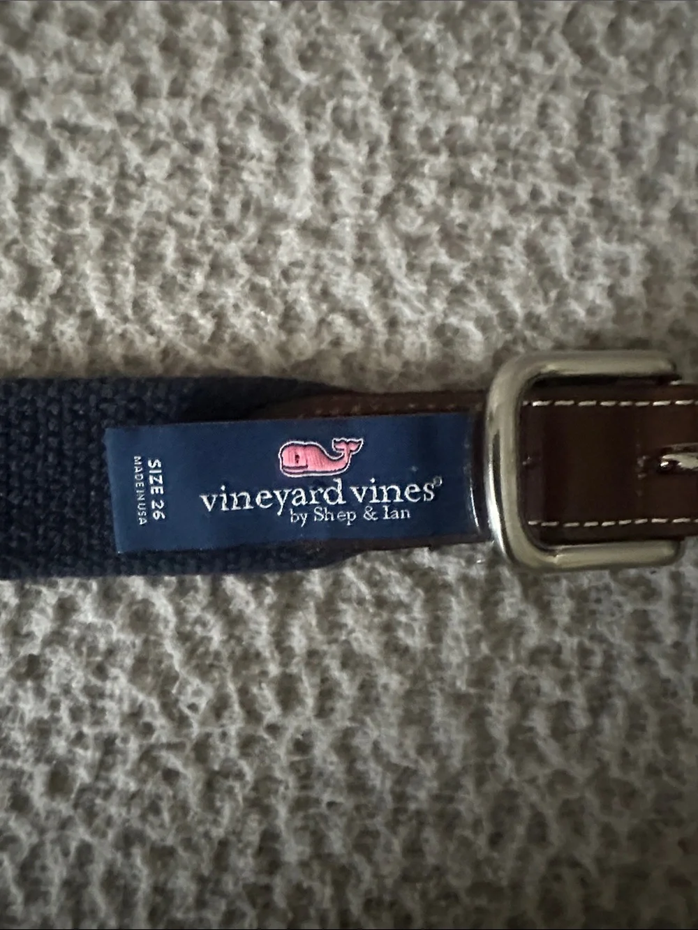 Brown Leather & Blue Patterned Men’s Belt